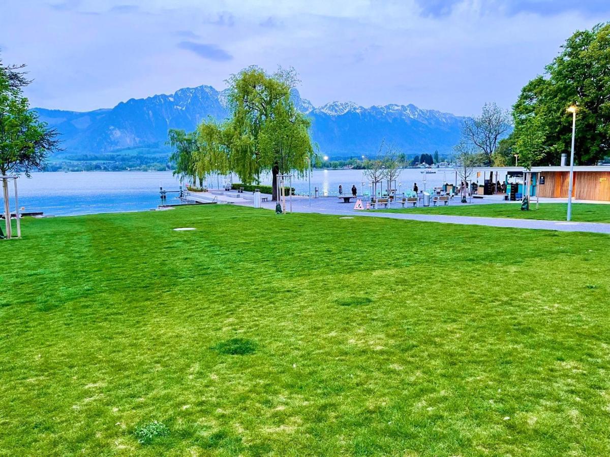 Schöne Ferienwohnung mit Seeblick Thun Exterior foto